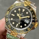 ARF Factory Counterweight Rolex GMT-Master II 126713GRNR Half Yellow Gold Black Dial Jubilee (2) ARF Factory Counterweight Rolex GMT-Master II 126713GRNR 40mm Half Yellow Gold Black Dial Jubilee