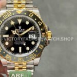 ARF Factory Counterweight Rolex GMT-Master II 126713GRNR Half Yellow Gold Black Dial Jubilee (8) 126713grnr jubilee gold gmt arf
