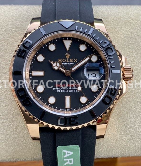 ARF Factory Counterweight Rolex Yacht-Master 126655 40mm Rose Gold Oysterflex Black Dial (2) ARF Factory Yacht-Master 126655 replica