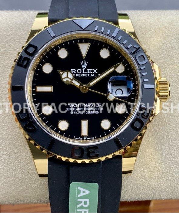 ARF Factory Counterweight Rolex Yacht-Master 226658 42mm Yellow Gold Oysterflex Black Dial (6) Rolex Yacht-Master 226658 super clone