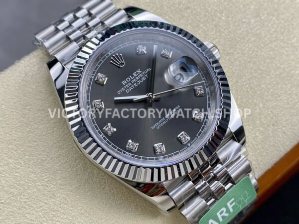 ARF Factory Rolex Datejust 126334-0006 41mm Steel Grey Diamond Grey Dial Jubilee (3) ARF Factory Rolex Datejust 126334-0006 41mm Steel Grey Diamond Grey Dial Jubilee