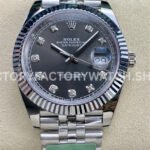 ARF Factory Rolex Datejust 126334-0006 41mm Steel Grey Diamond Grey Dial Jubilee (7) datejust 41 grey diamond arf