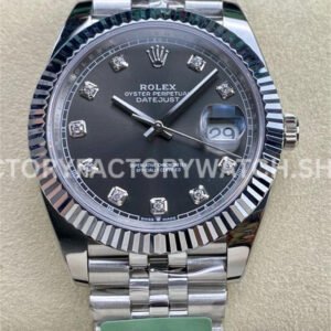 ARF Factory Rolex Datejust 126334-0006 41mm Steel Grey Diamond Grey Dial Jubilee (7) ARF Factory Rolex Datejust 41 super clone watch