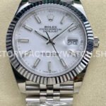 ARF Factory Rolex Datejust 126334-0010 41mm Steel White Dial Jubilee (7) ARF Factory Rolex Datejust 126334 replica dial detail