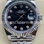 ARF Factory Rolex Datejust 126334-0012 41mm Steel Diamond Black Dial Jubilee (3) datejust 41 jubilee black diamond arf