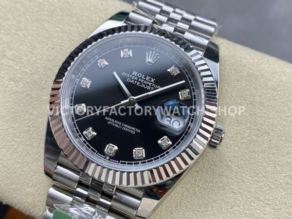 ARF Factory Rolex Datejust 126334-0012 41mm Steel Diamond Black Dial Jubilee (5) ARF Factory Rolex Datejust 126334-0012 41mm Steel Diamond Black Dial Jubilee