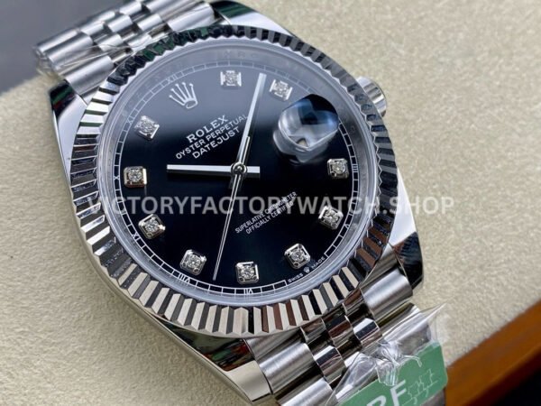 ARF Factory Rolex Datejust 126334-0012 41mm Steel Diamond Black Dial Jubilee (7) ARF Factory Rolex Datejust 126334-0012 41mm Steel Diamond Black Dial Jubilee