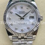 ARF Factory Rolex Datejust 126334-0020 41mm Steel Mother of pearl Diamond Dial Jubilee (4) ARF Factory Rolex Datejust 41 replica Jubilee bracelet