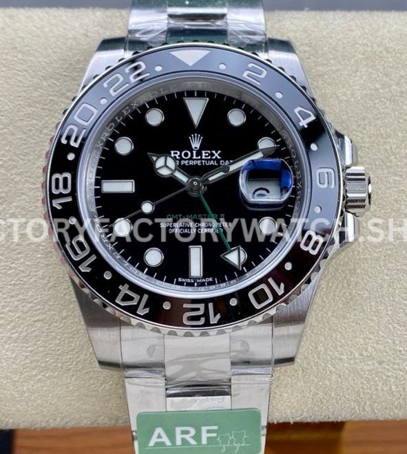116710ln black dial gmt master arf replica