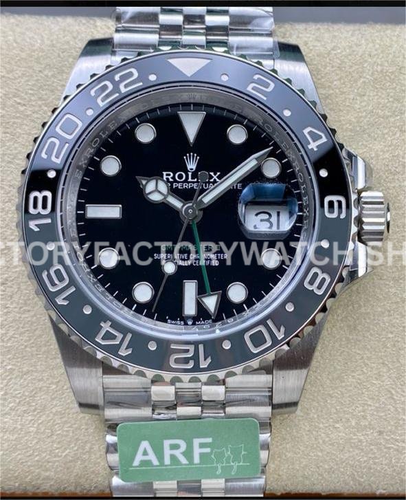 ARF Factory Rolex GMT-Master II 126710GRNR-0003 40mm Full 904L Black Dial Jubilee (8) 126710grnr black dial jubilee gmt arf