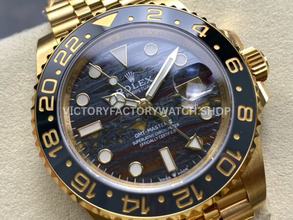 ARF Factory Rolex GMT-Master II 126718GRNR 40mm Full Yellow Gold Iron Tiger Eye Stone Dial (11) ARF Factory Rolex GMT-Master II 126718GRNR 40mm Full Yellow Gold Iron Tiger Eye Stone Dial