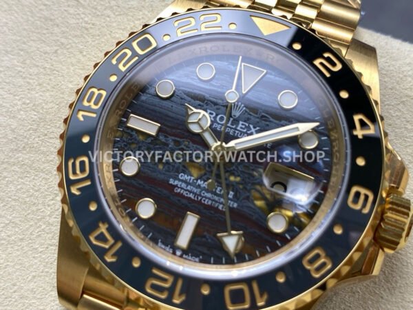 ARF Factory Rolex GMT-Master II 126718GRNR 40mm Full Yellow Gold Iron Tiger Eye Stone Dial (9) ARF Factory Rolex GMT-Master II 126718GRNR 40mm Full Yellow Gold Iron Tiger Eye Stone Dial