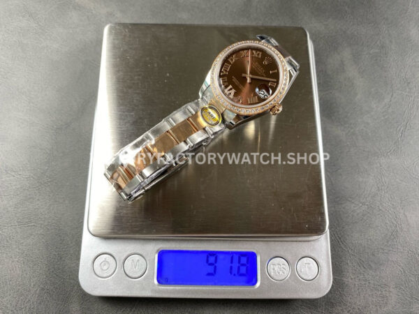 ARF Factory Counterweight Rolex Datejust 278381RBR-0005 31mm Rose Gold Diamond Bezel Roman VI Brown Dial