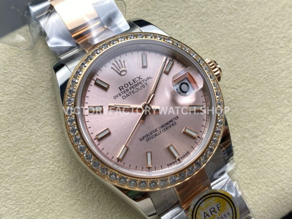 ARF Factory Counterweight Rolex Datejust 278381RBR-0019 31mm Rose Gold Diamond Bezel Sunburst Dial