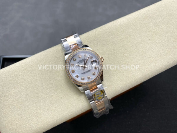 ARF Factory Counterweight Rolex Datejust 278381RBR-0025 31mm Rose Gold Diamond Bezel Mother of Pearl Dial