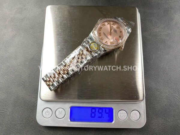 ARF Factory Counterweight Rolex Datejust 278381RBR-0002 31mm Rose Gold Diamond Bezel Roman Numerals Rose Dial