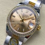 ARF Factory Counterweight Rolex Datejust 278383RBR-0013 31mm Yellow Gold Diamond Bezel Champagne Dial