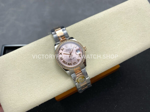 ARF Factory Counterweight Rolex Datejust 278381RBR-0001 31mm Rose Gold Diamond Bezel Roman Numerals Rose Dial