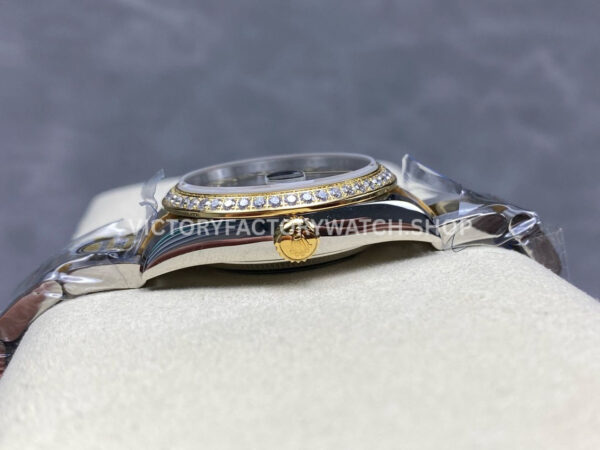 ARF Factory Counterweight Rolex Datejust 278383RBR-0017 31mm Yellow Gold Diamond Bezel Roman VI Grey Dial