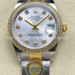 datejust 31 silver dial gold arf