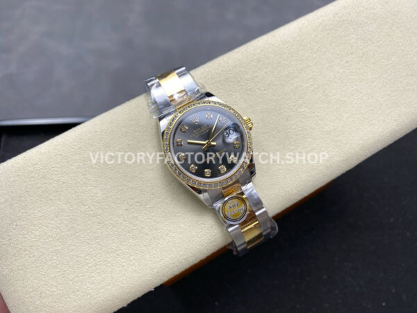 ARF Factory Counterweight Rolex Datejust 278383RBR-0021 31mm Yellow Gold Diamond Bezel Grey Dial