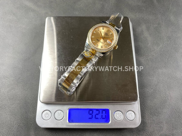 ARF Factory Counterweight Rolex Datejust 278383RBR-0025 31mm Yellow Gold Diamond Bezel Champagne Dial