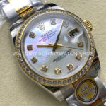 ARF Factory Counterweight Rolex Datejust 278383RBR-0027 31mm Yellow Gold Diamond Bezel Mother of Pearl Dial