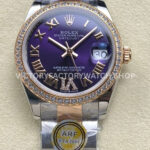 datejust 31 purple dial rose arf
