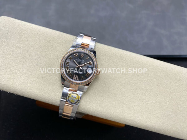 ARF Factory Counterweight Rolex Datejust 278381RBR-0029 31mm Rose Gold Diamond Bezel Roman VI Grey  Dial