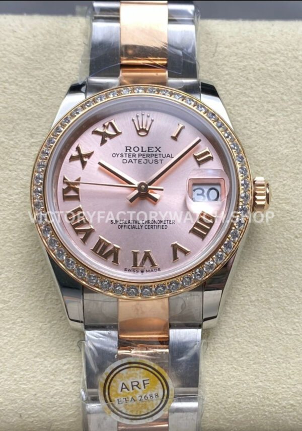 datejust 31 rose roman rose gold arf
