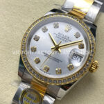 ARF Factory Counterweight Rolex Datejust 278383RBR-0019 31mm Yellow Gold Diamond Bezel Silver Dial