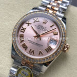 ARF Factory Counterweight Rolex Datejust 278381RBR-0002 31mm Rose Gold Diamond Bezel Roman Numerals Rose Dial