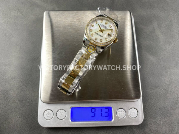 ARF Factory Counterweight Rolex Datejust 278383RBR-0027 31mm Yellow Gold Diamond Bezel Mother of Pearl Dial