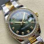 ARF Factory Counterweight Rolex Datejust 278383RBR-0029 31mm Yellow Gold Diamond Bezel Green Dial