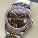 ARF Factory Counterweight Rolex Datejust 278381RBR-0005 31mm Rose Gold Diamond Bezel Roman VI Brown Dial