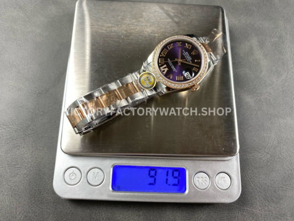 ARF Factory Counterweight Rolex Datejust 278381RBR-0019 31mm Rose Gold Diamond Bezel Roman VI Purple Dial