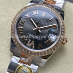 ARF Factory Counterweight Rolex Datejust 278381RBR-0029 31mm Rose Gold Diamond Bezel Roman VI Grey  Dial