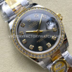 ARF Factory Counterweight Rolex Datejust 278383RBR-0021 31mm Yellow Gold Diamond Bezel Grey Dial