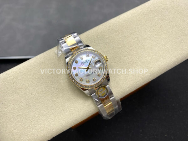 ARF Factory Counterweight Rolex Datejust 278383RBR-0027 31mm Yellow Gold Diamond Bezel Mother of Pearl Dial