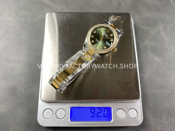ARF Factory Counterweight Rolex Datejust 278383RBR-0029 31mm Yellow Gold Diamond Bezel Green Dial