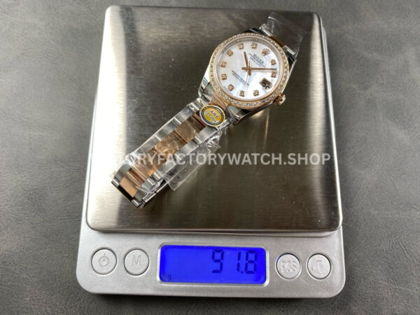 ARF Factory Counterweight Rolex Datejust 278381RBR-0025 31mm Rose Gold Diamond Bezel Mother of Pearl Dial