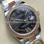 ARF Factory Counterweight Rolex Datejust 278381RBR-0029 31mm Rose Gold Diamond Bezel Roman VI Grey  Dial