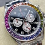 BT Factory Rolex Daytona 116599 RBOW 40mm Full White Gold Diamond Bezel Diamond Black Dial
