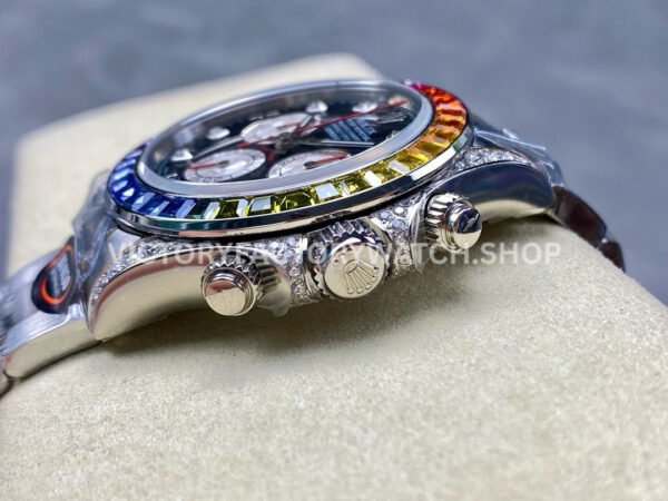 BT Factory Rolex Daytona 116599 RBOW 40mm Full White Gold Diamond Bezel Diamond Black Dial