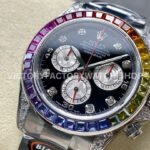 BT Factory Rolex Daytona 116599 RBOW 40mm Full White Gold Diamond Bezel Diamond Black Dial
