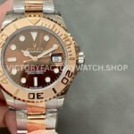 CVS Factory Rolex Yacht-Master 268621-0003 37mm Half Rose Gold Brown Dial (8) Rolex Yacht-Master 268621 rose gold replica