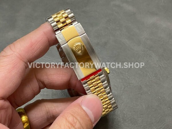 Clean Factory Rolex Datejust 126233-0021 36mm Half Yellow Gold Diamond Black Dial