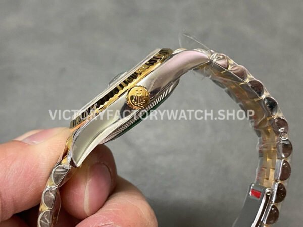 Clean Factory Rolex Datejust 126233-0021 36mm Half Yellow Gold Diamond Black Dial