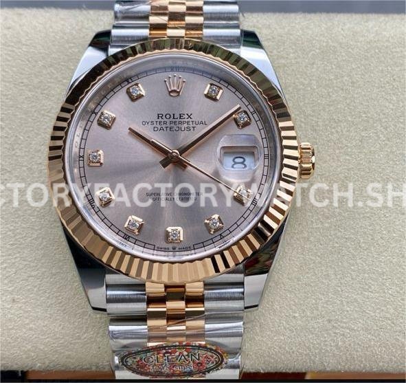 Clean Factory Rolex Datejust 126231 36mm Half Rose Gold Super clone