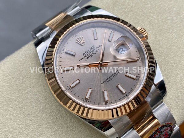 Clean Factory Rolex Datejust 126231 36mm Half Rose Gold Pink Dial
